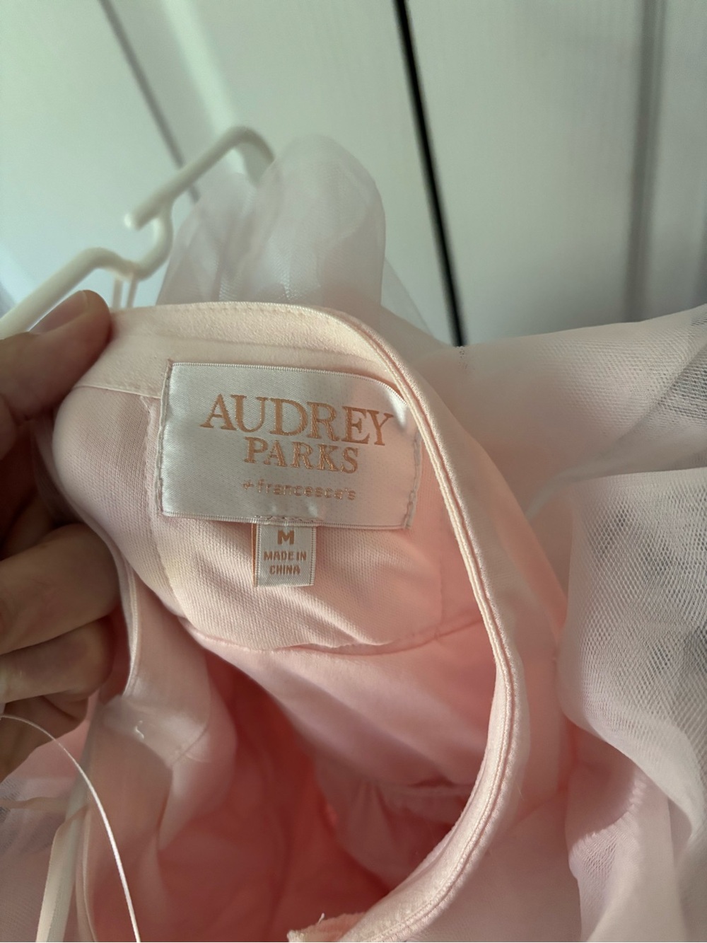 Audrey Parks x Francesca’s Strapless Blush Tulle Tiered Mini Dress - Picture 6 of 10
